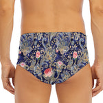 Indian Rose Paisley Pattern Print Men's Triangle Swim Briefs