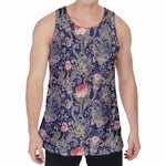 Indian Rose Paisley Pattern Print Men's Velvet Tank Top