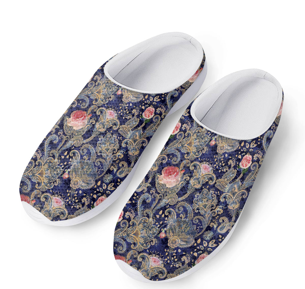 Indian Rose Paisley Pattern Print Mesh Casual Shoes