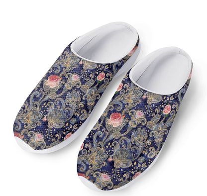 Indian Rose Paisley Pattern Print Mesh Casual Shoes