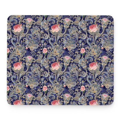 Indian Rose Paisley Pattern Print Mouse Pad