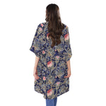Indian Rose Paisley Pattern Print Open Front Beach Cover Up