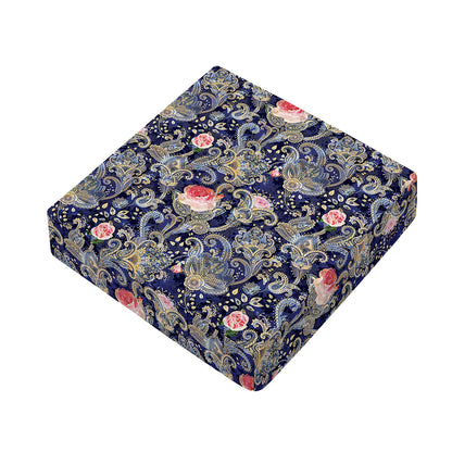Indian Rose Paisley Pattern Print Outdoor Seat Cushion Cover