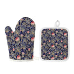 Indian Rose Paisley Pattern Print Oven Mitt And Pot Holder Set
