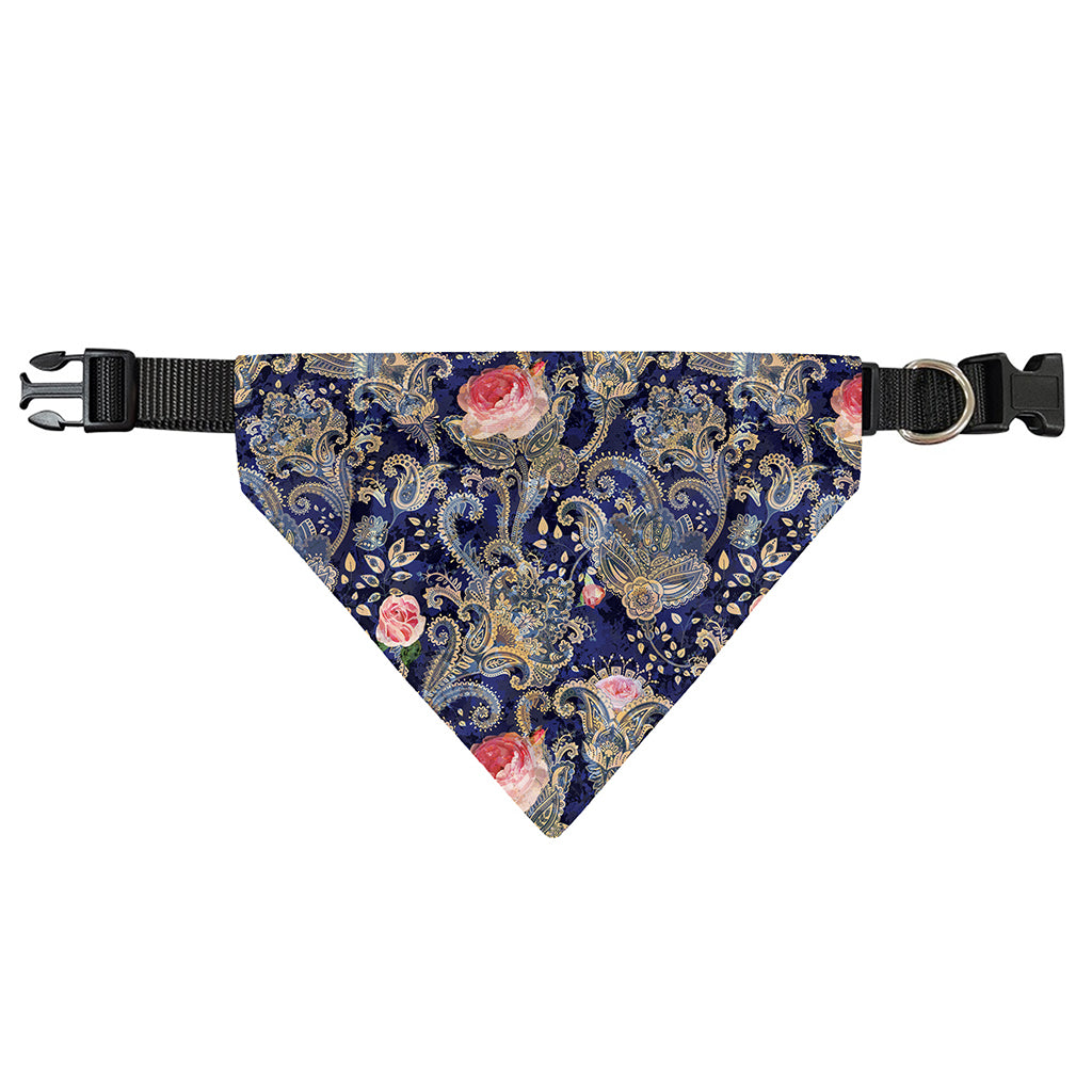 Indian Rose Paisley Pattern Print Over The Collar Dog Bandana