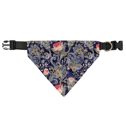 Indian Rose Paisley Pattern Print Over The Collar Dog Bandana