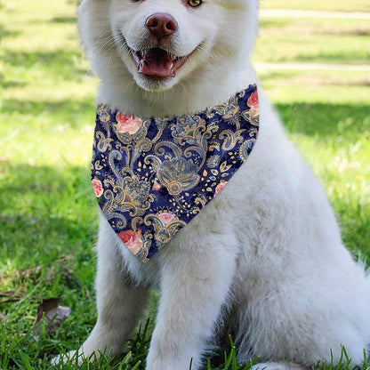 Indian Rose Paisley Pattern Print Over The Collar Dog Bandana