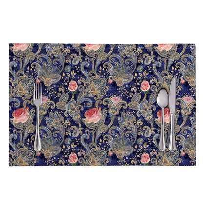 Indian Rose Paisley Pattern Print Placemat