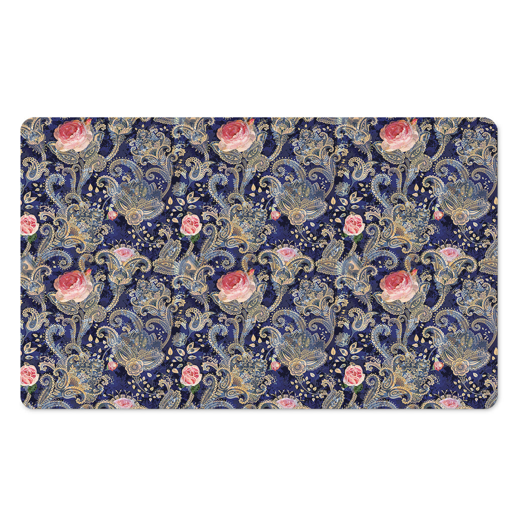 Indian Rose Paisley Pattern Print Polyester Doormat