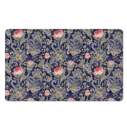 Indian Rose Paisley Pattern Print Polyester Doormat
