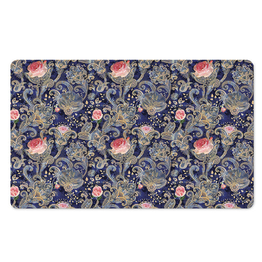 Indian Rose Paisley Pattern Print Polyester Doormat