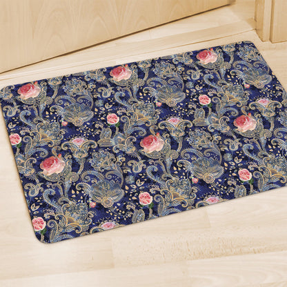Indian Rose Paisley Pattern Print Polyester Doormat