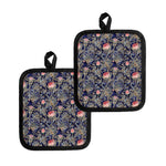 Indian Rose Paisley Pattern Print Pot Holders