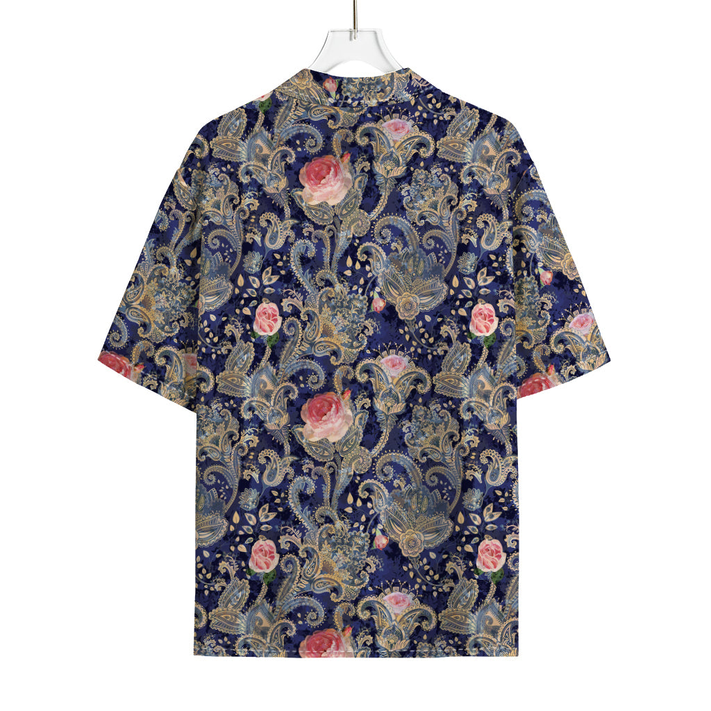 Indian Rose Paisley Pattern Print Rayon Hawaiian Shirt