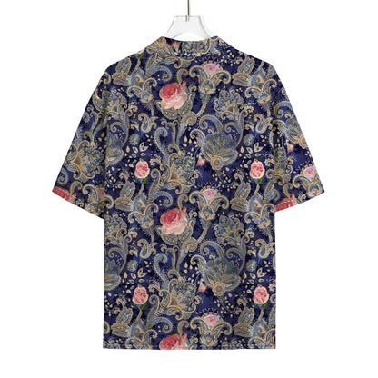 Indian Rose Paisley Pattern Print Rayon Hawaiian Shirt