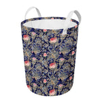 Indian Rose Paisley Pattern Print Round Laundry Basket