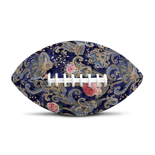 Indian Rose Paisley Pattern Print Rugby Ball