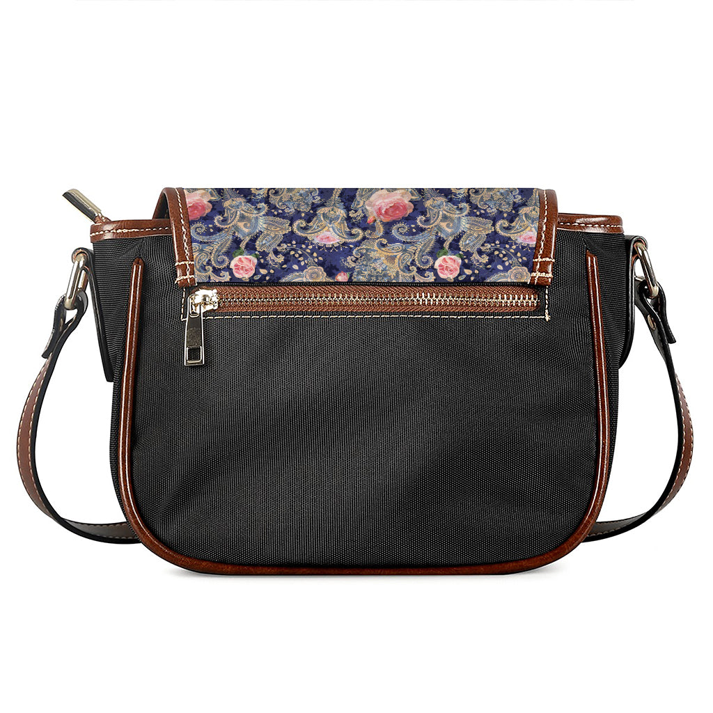 Indian Rose Paisley Pattern Print Saddle Bag