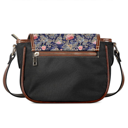 Indian Rose Paisley Pattern Print Saddle Bag