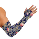 Indian Rose Paisley Pattern Print Sun Protection Arm Sleeves