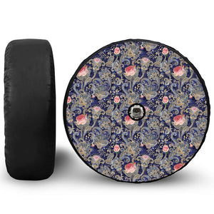 Indian Rose Paisley Pattern Print Tire Cover With Camera Hole