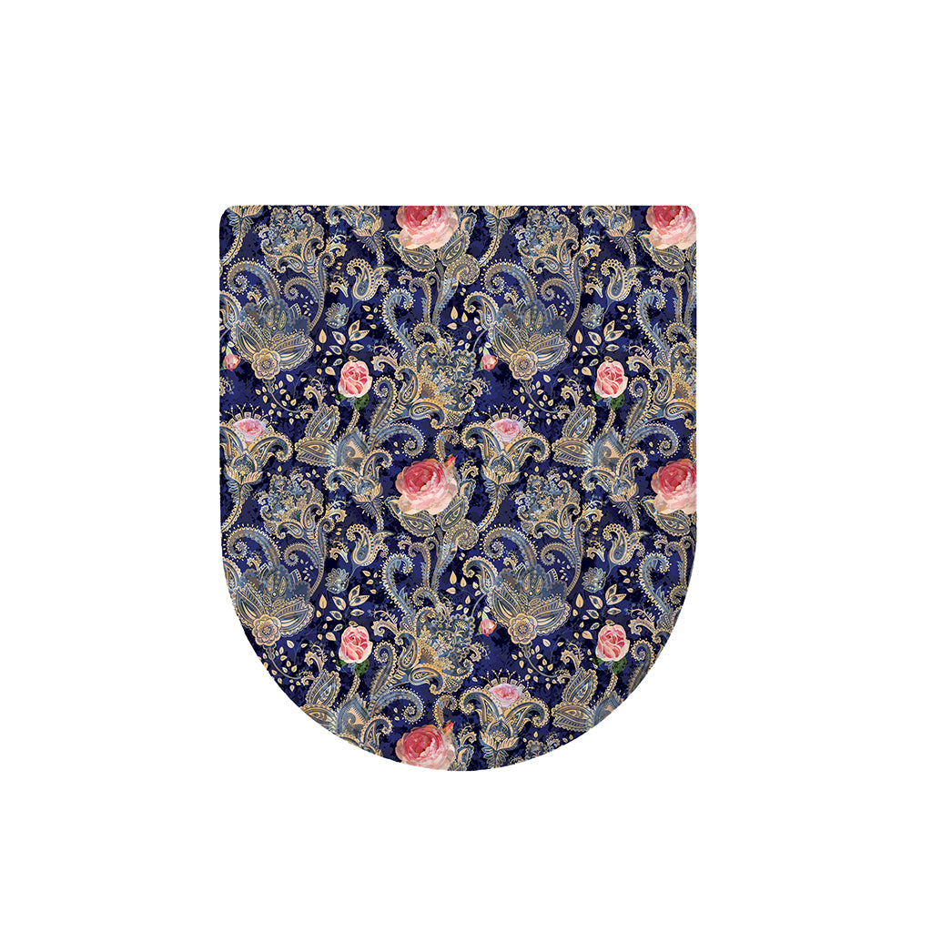 Indian Rose Paisley Pattern Print Toilet Lid Cover