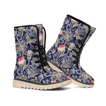 Indian Rose Paisley Pattern Print Winter Boots