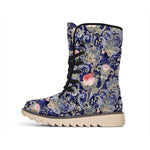 Indian Rose Paisley Pattern Print Winter Boots
