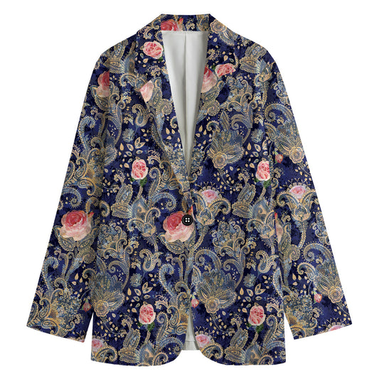 Indian Rose Paisley Pattern Print Women's Blazer
