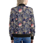 Indian Rose Paisley Pattern Print Women's Bomber Jacket