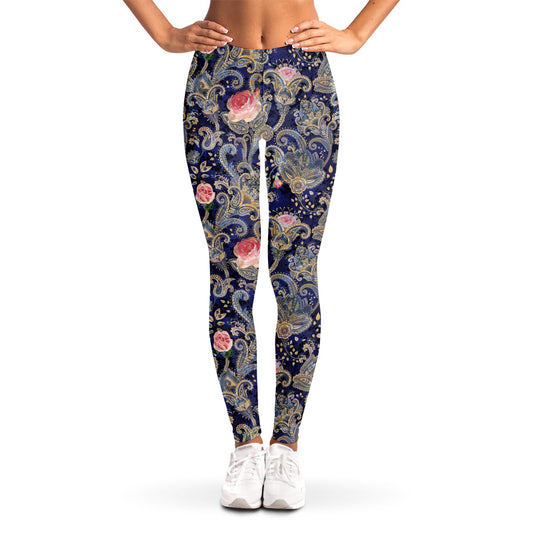 Indian Rose Paisley Pattern Print Women's Leggings