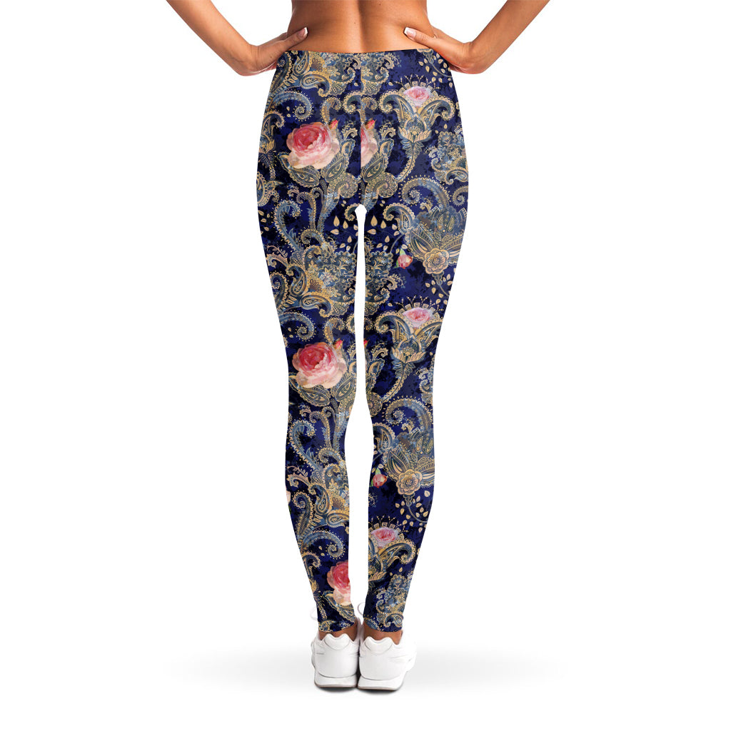 Indian Rose Paisley Pattern Print Women's Leggings