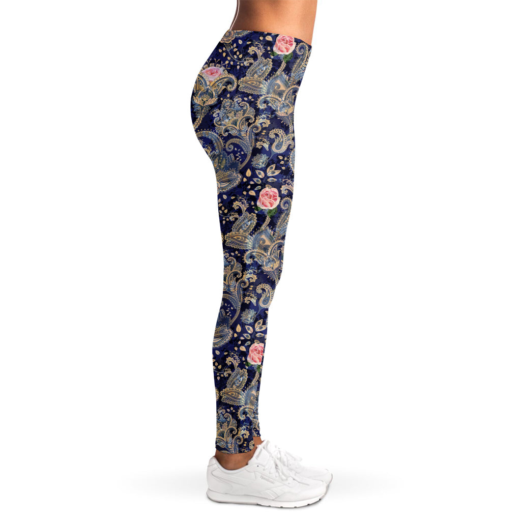 Indian Rose Paisley Pattern Print Women's Leggings