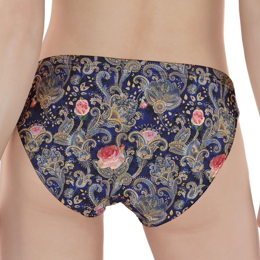 Indian Rose Paisley Pattern Print Women's Panties