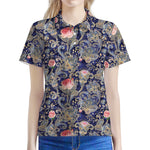 Indian Rose Paisley Pattern Print Women's Polo Shirt