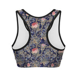 Indian Rose Paisley Pattern Print Women's Sports Bra