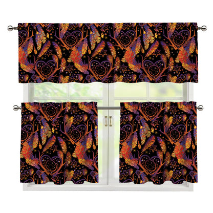 Indian Tribal Dream Catcher Print 3 Piece Kitchen Curtains