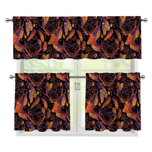 Indian Tribal Dream Catcher Print 3 Piece Kitchen Curtains