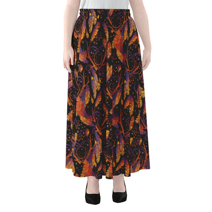 Indian Tribal Dream Catcher Print Chiffon Maxi Skirt