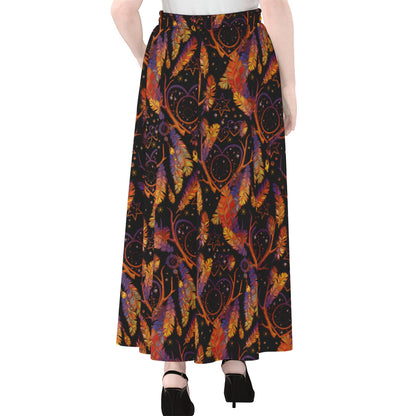 Indian Tribal Dream Catcher Print Chiffon Maxi Skirt