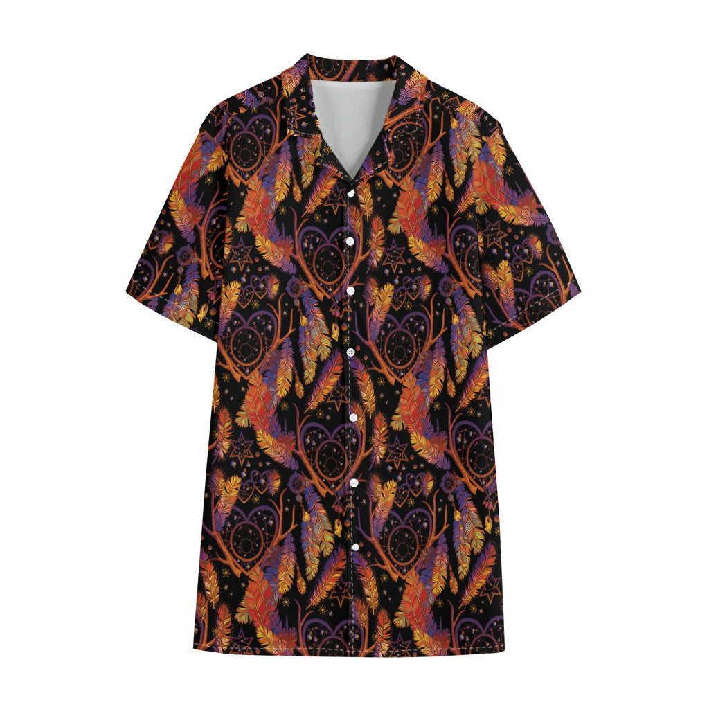 Indian Tribal Dream Catcher Print Cotton Hawaiian Shirt