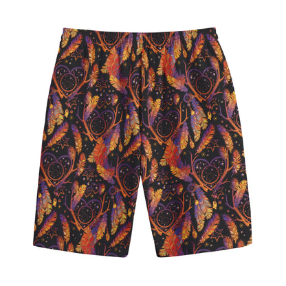 Indian Tribal Dream Catcher Print Cotton Shorts