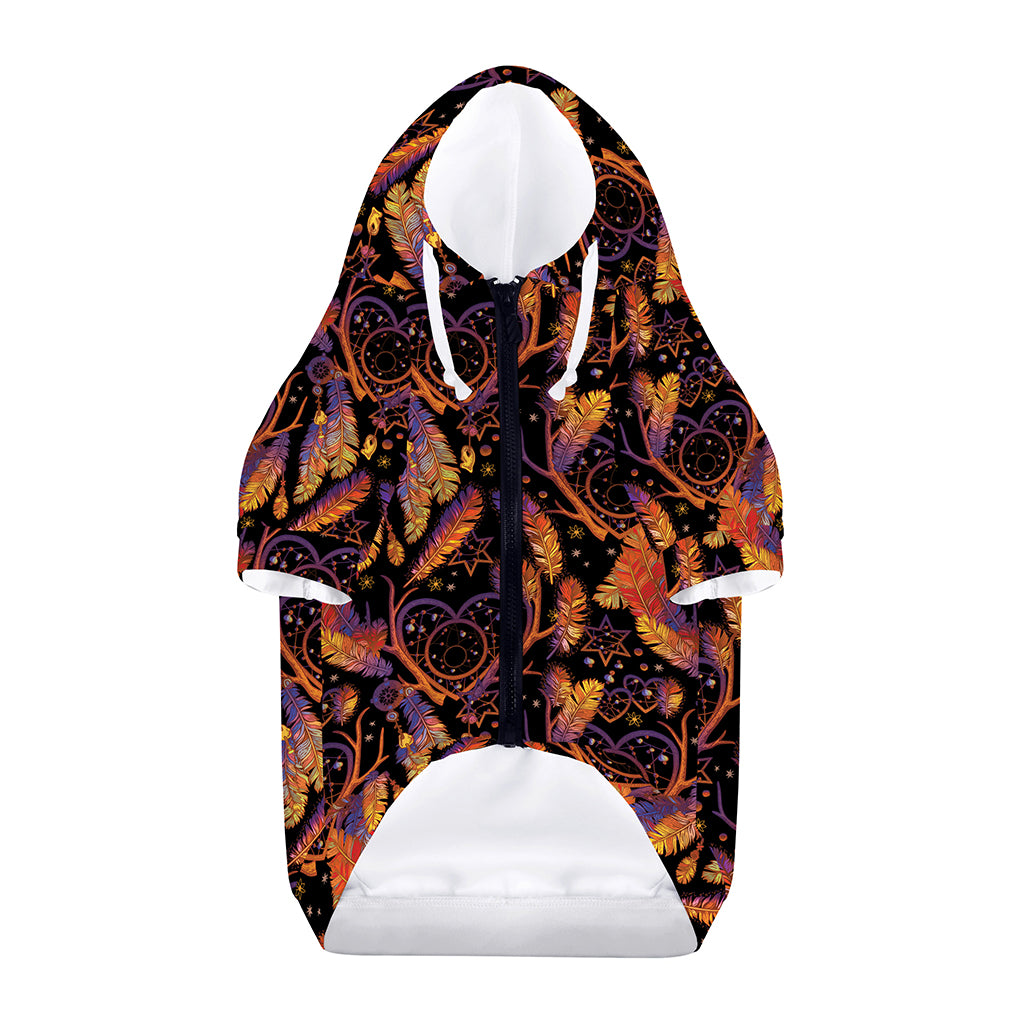 Indian Tribal Dream Catcher Print Dog Zip Up Hoodie