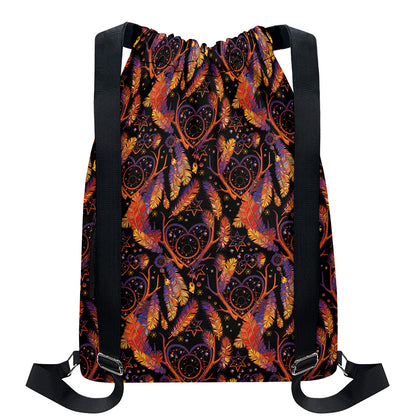 Indian Tribal Dream Catcher Print Drawstring Backpack