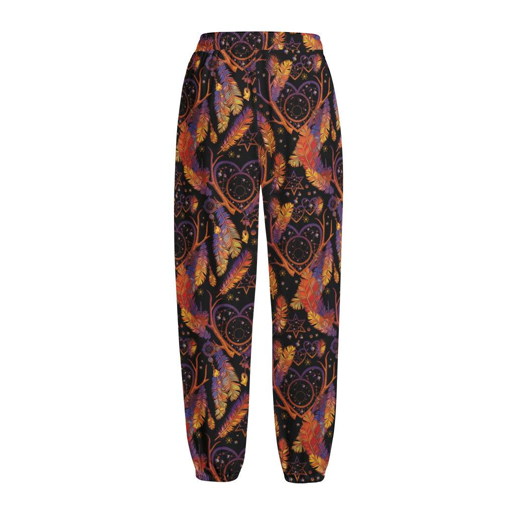 Indian Tribal Dream Catcher Print Fleece Lined Knit Pants