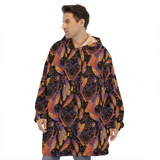Indian Tribal Dream Catcher Print Hoodie Blanket