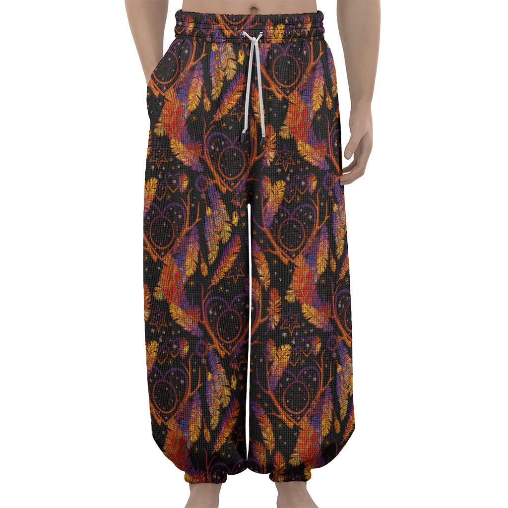 Indian Tribal Dream Catcher Print Lantern Pants