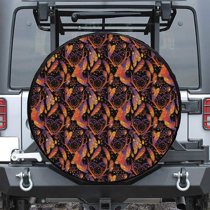Indian Tribal Dream Catcher Print Leather Spare Tire Cover