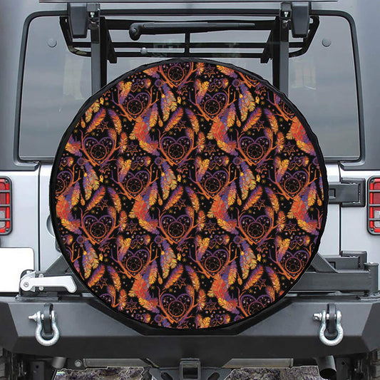 Indian Tribal Dream Catcher Print Leather Spare Tire Cover