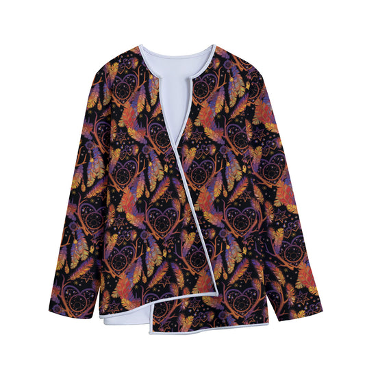 Indian Tribal Dream Catcher Print Long Sleeve Short Coat